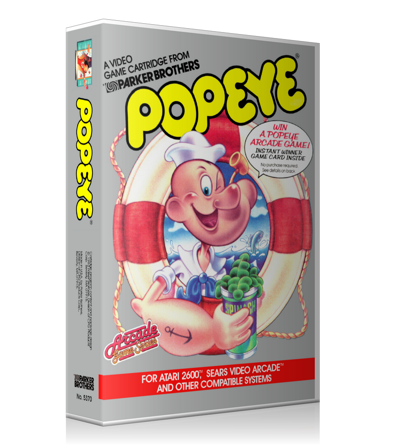 Popeye Atari 2600 Game Cover To Fit A UGC Style Replacement Game Case