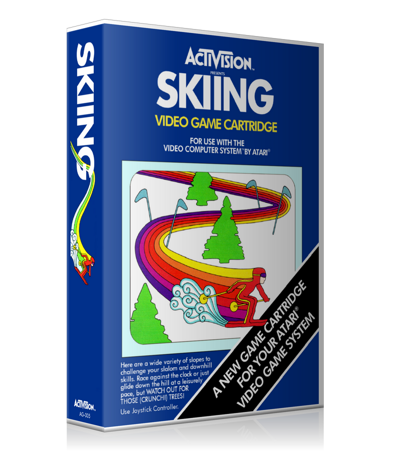 Skiing Atari 2600 Game Cover To Fit A UGC Style Replacement Game Case