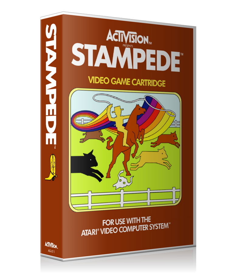 Stampede Atari 2600 Game Cover To Fit A UGC Style Replacement Game Case