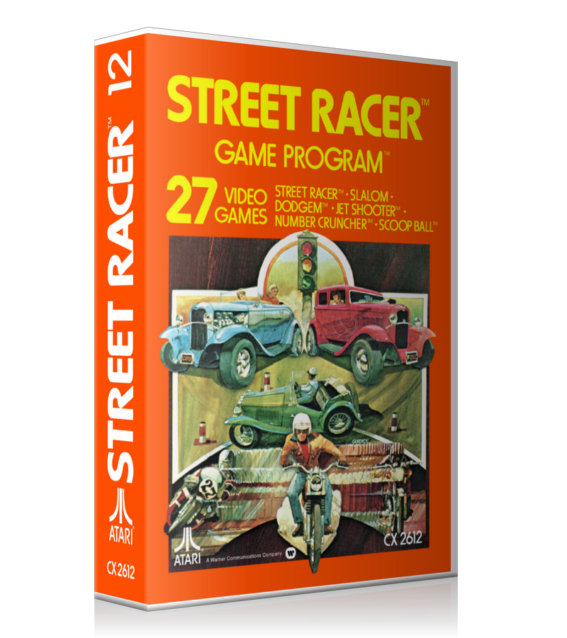 Street Racer Atari 2600 Game Cover To Fit A UGC Style Replacement Game Case