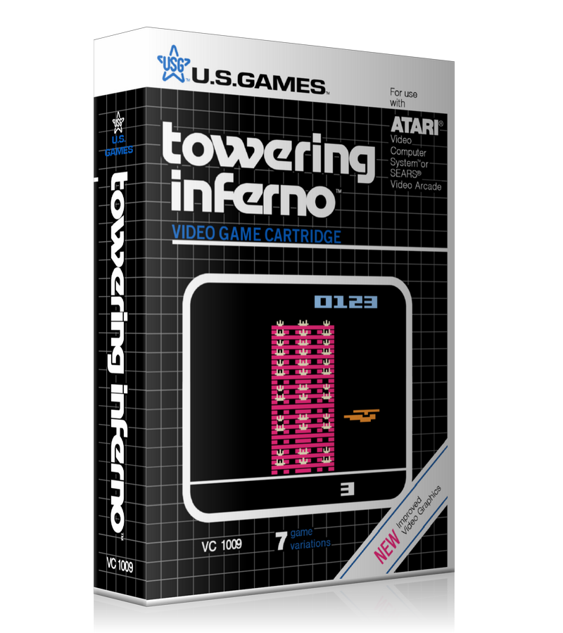 Tower Inginferno Atari 2600 Game Cover To Fit A UGC Style Replacement Game Case