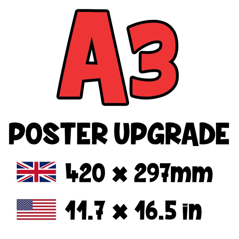 Poster is UPGRADED to A3 - Total Calculated at Checkout