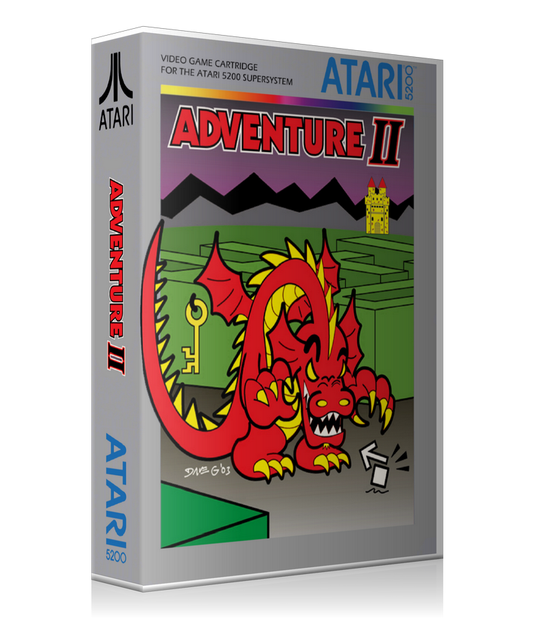 Atari 5200 Adventure II Game Cover To Fit A UGC Style Replacement Game Case