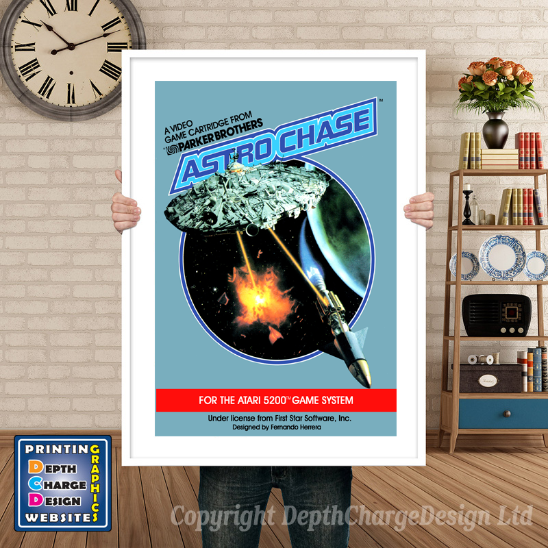Astrochase Atari 5200 GAME INSPIRED THEME Retro Gaming Poster A4 A3 A2 Or A1