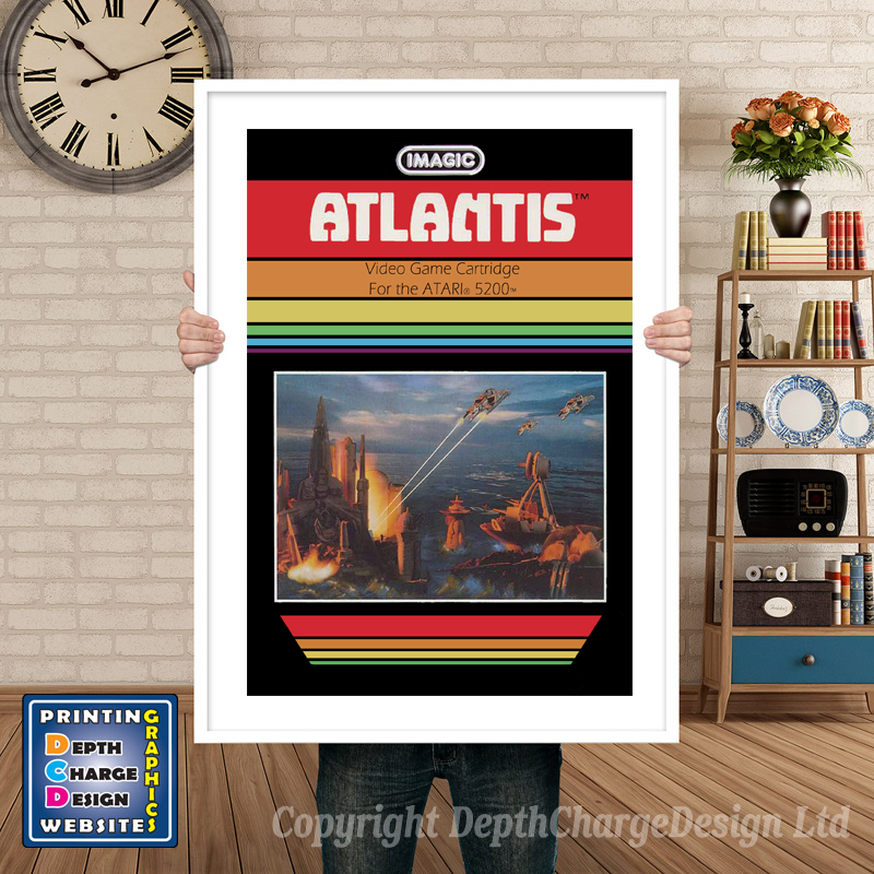 Atlantis Atari 5200 GAME INSPIRED THEME Retro Gaming Poster A4 A3 A2 Or A1