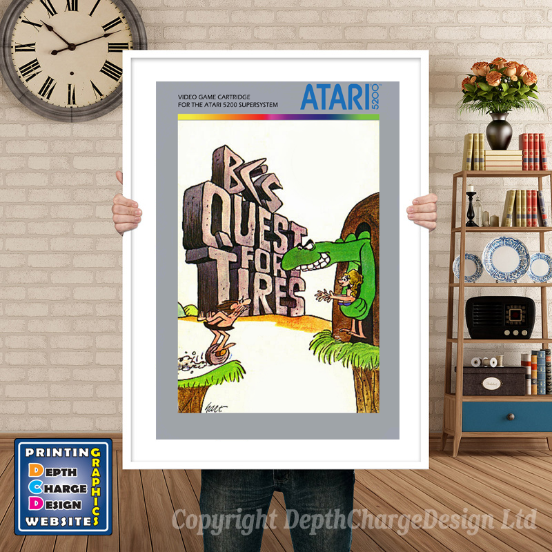 Bcs Quest For Tires Atari 5200 GAME INSPIRED THEME Retro Gaming Poster A4 A3 A2 Or A1
