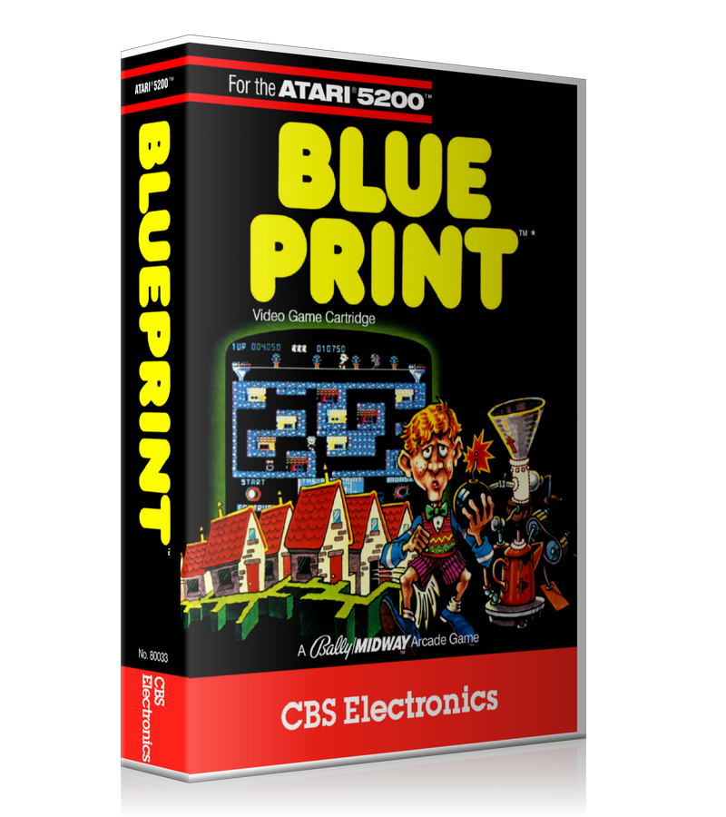 Atari 5200 Blue Print 2 Game Cover To Fit A UGC Style Replacement Game Case