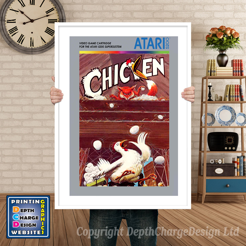 Chicken Atari 5200 GAME INSPIRED THEME Retro Gaming Poster A4 A3 A2 Or A1