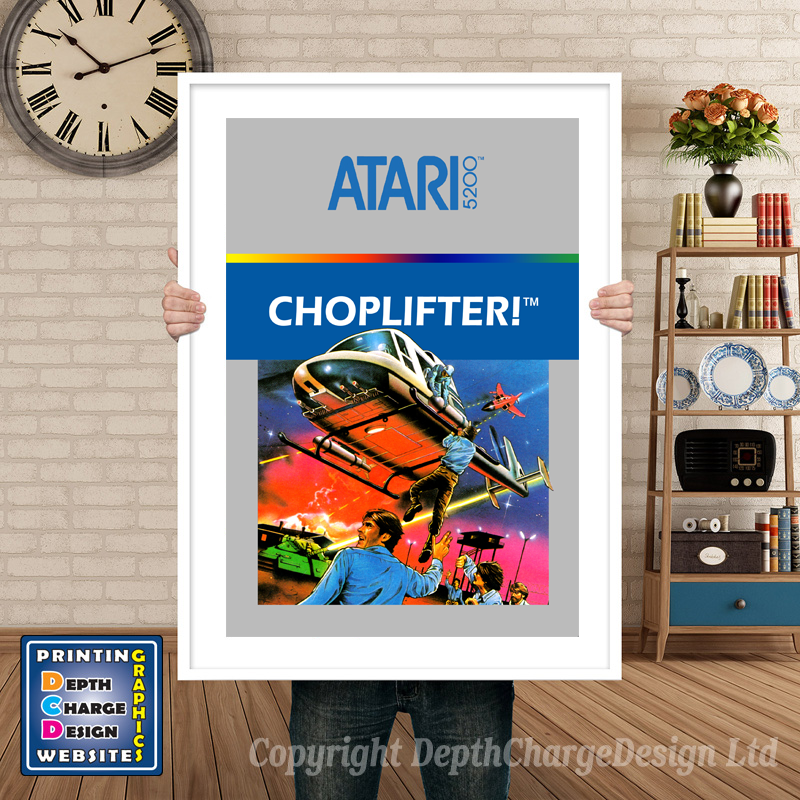 Choplifter Atari 5200 GAME INSPIRED THEME Retro Gaming Poster A4 A3 A2 Or A1