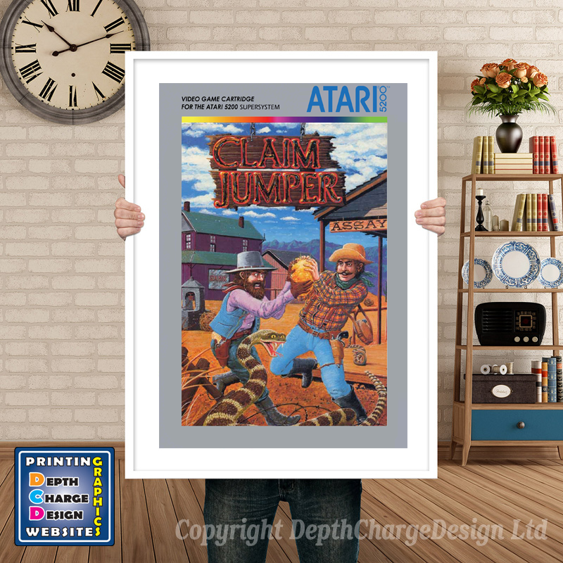 Claim Jumper Atari 5200 GAME INSPIRED THEME Retro Gaming Poster A4 A3 A2 Or A1