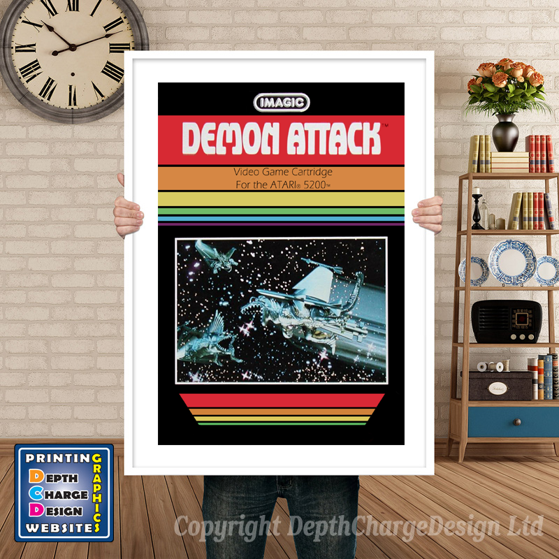 Demon Attack Atari 5200 GAME INSPIRED THEME Retro Gaming Poster A4 A3 A2 Or A1
