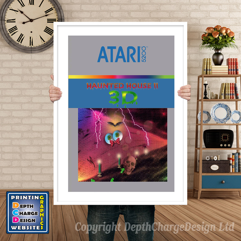 Hauntedhouseii3d Atari 5200 GAME INSPIRED THEME Retro Gaming Poster A4 A3 A2 Or A1