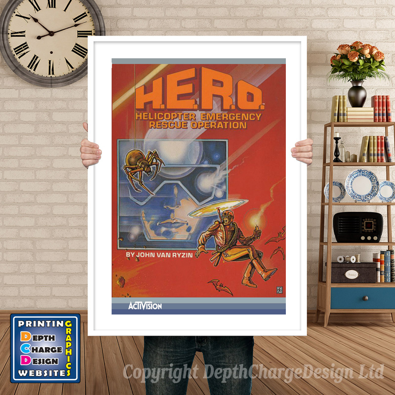 Hero Atari 5200 GAME INSPIRED THEME Retro Gaming Poster A4 A3 A2 Or A1