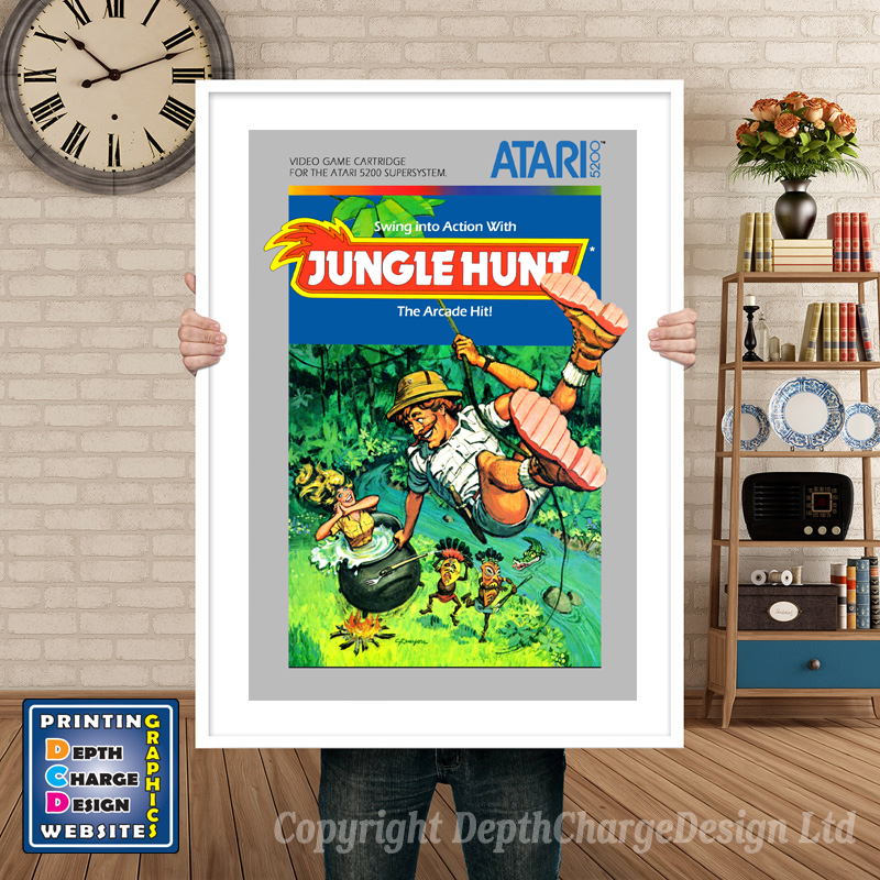 Jungel Hunt Atari 5200 GAME INSPIRED THEME Retro Gaming Poster A4 A3 A2 Or A1