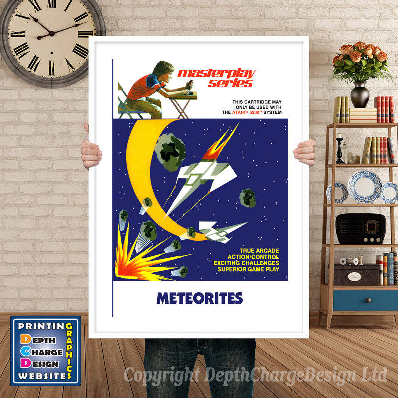 Meteorites Atari 5200 GAME INSPIRED THEME Retro Gaming Poster A4 A3 A2 Or A1