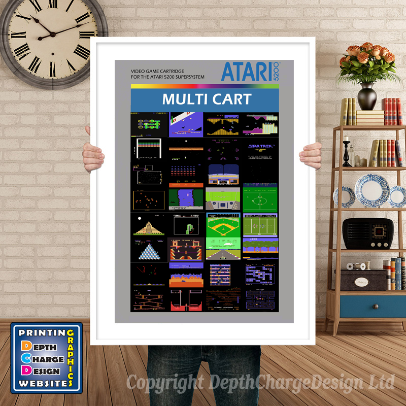 Multicart Atari 5200 GAME INSPIRED THEME Retro Gaming Poster A4 A3 A2 Or A1