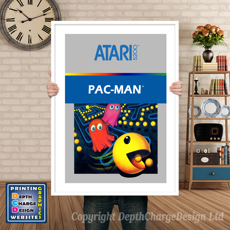 Pacman Atari 5200 GAME INSPIRED THEME Retro Gaming Poster A4 A3 A2 Or A1