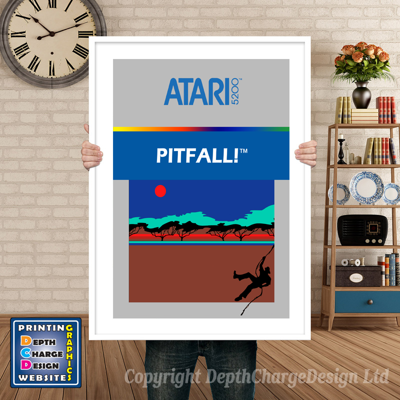Pitfall Atari 5200 GAME INSPIRED THEME Retro Gaming Poster A4 A3 A2 Or A1