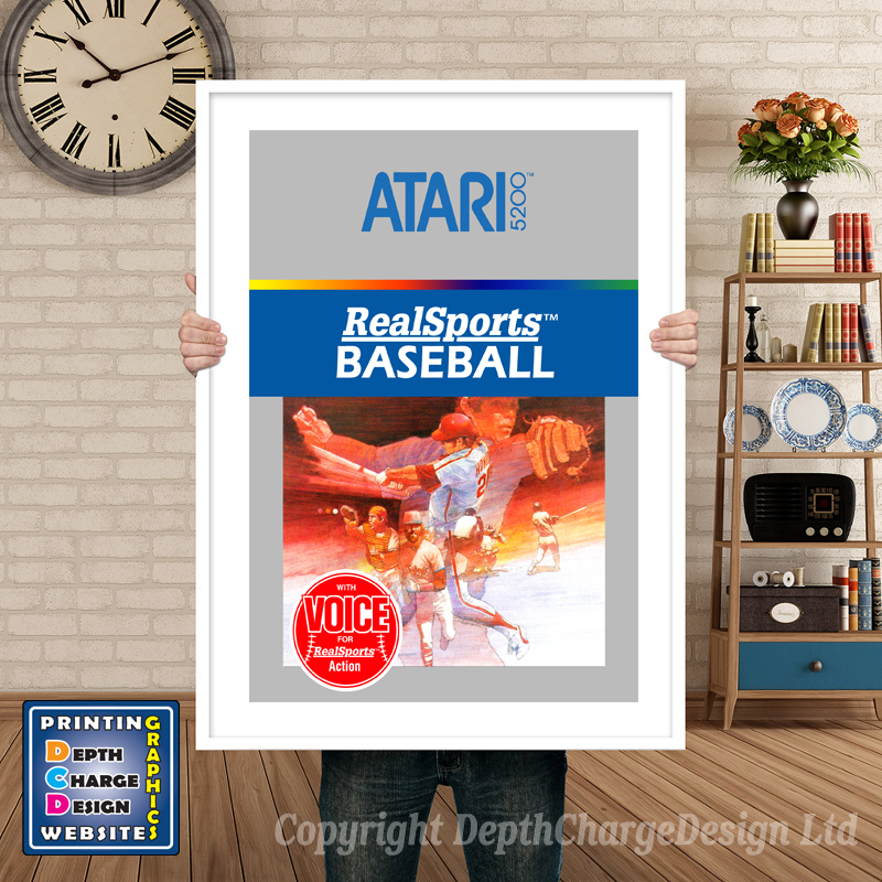 Real Sports Baseball Atari 5200 GAME INSPIRED THEME Retro Gaming Poster A4 A3 A2 Or A1