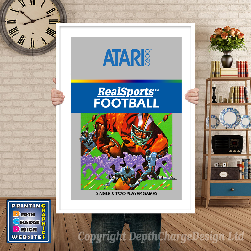 Real Sports Football Atari 5200 GAME INSPIRED THEME Retro Gaming Poster A4 A3 A2 Or A1