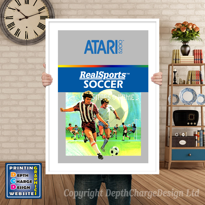 Real Sports Soccer Atari 5200 GAME INSPIRED THEME Retro Gaming Poster A4 A3 A2 Or A1