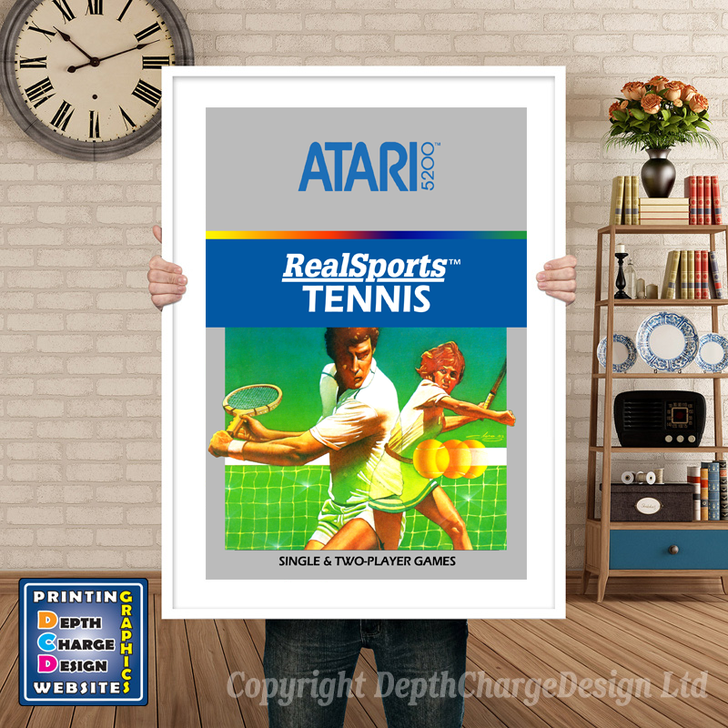 Real Sports Tennis Atari 5200 GAME INSPIRED THEME Retro Gaming Poster A4 A3 A2 Or A1