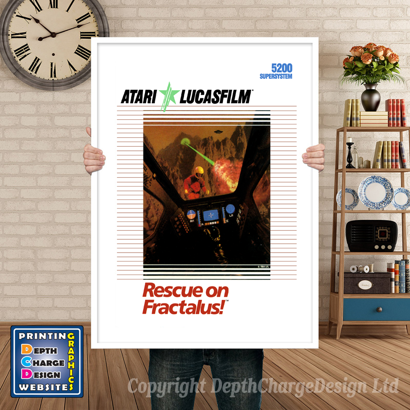 Rescue On Fractals Atari 5200 GAME INSPIRED THEME Retro Gaming Poster A4 A3 A2 Or A1