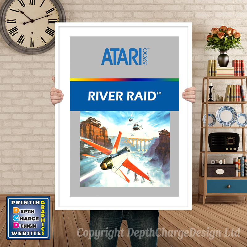 River Raid Atari 5200 GAME INSPIRED THEME Retro Gaming Poster A4 A3 A2 Or A1