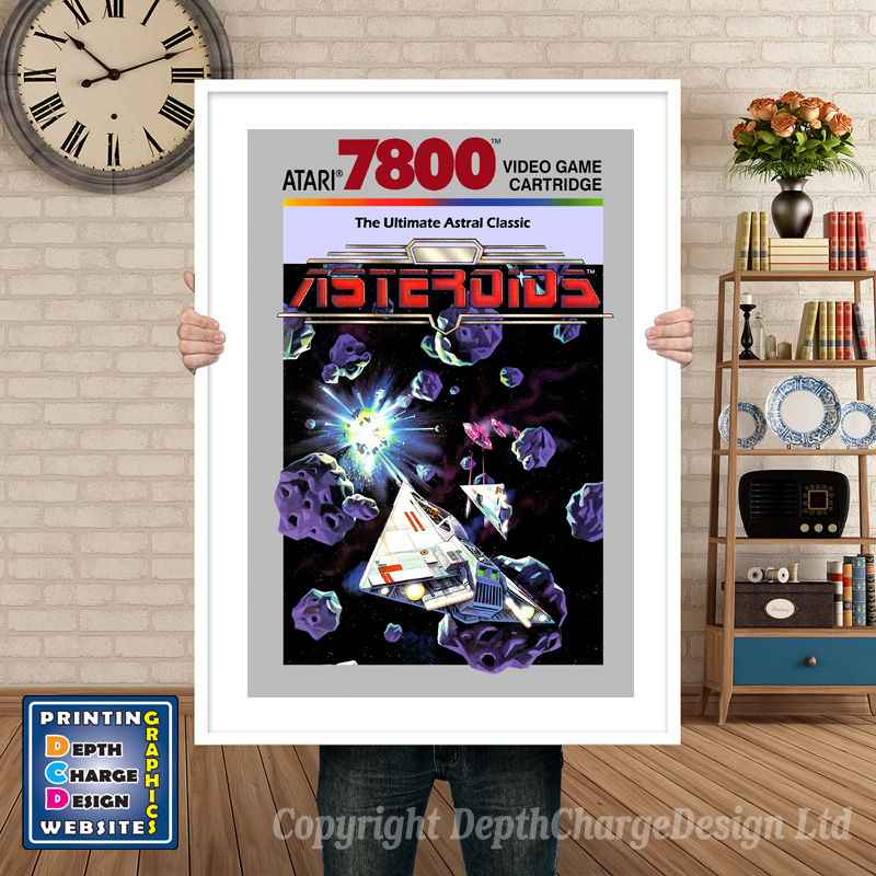 Asteroids - Atari 7800 Inspired Retro Gaming Poster A4 A3 A2 Or A1