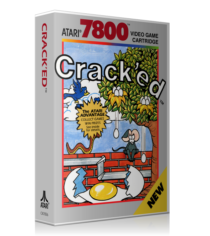 Atari 7800 Cracked Game Cover To Fit A UGC Style Replacement Game Case