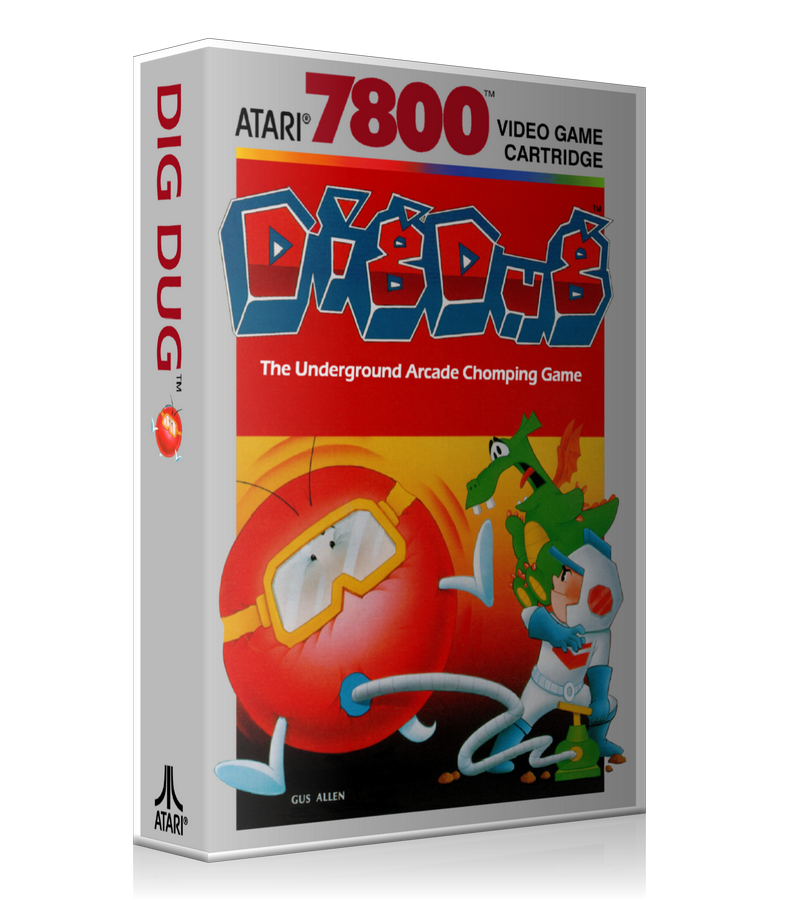 Atari 7800 Dig Dug Game Cover To Fit A UGC Style Replacement Game Case