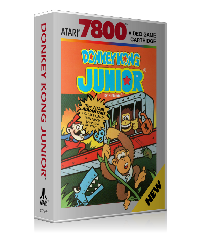 Atari 7800 Donkey Kong Junior Game Cover To Fit A UGC Style Replacement Game Case