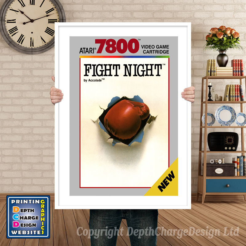 Fight Night - Atari 7800 Inspired Retro Gaming Poster A4 A3 A2 Or A1
