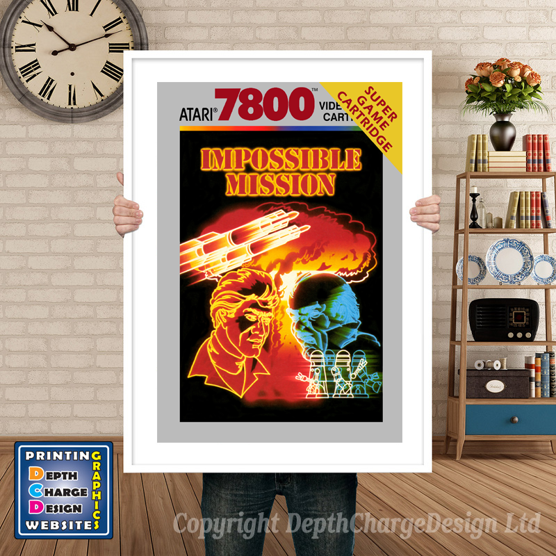 Impossible Mission 2 - Atari 7800 Inspired Retro Gaming Poster A4 A3 A2 Or A1