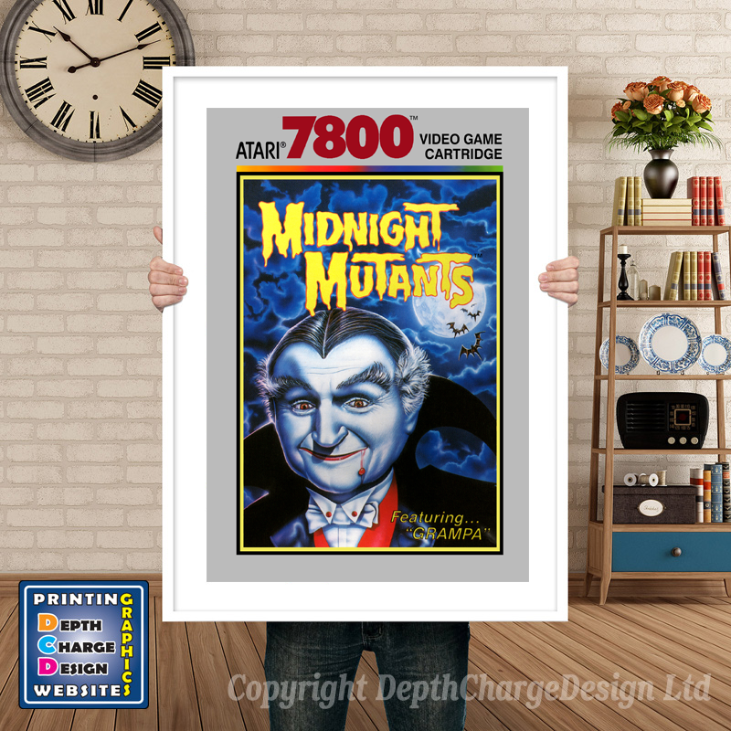 Midnight Mutants - Atari 7800 Inspired Retro Gaming Poster A4 A3 A2 Or A1