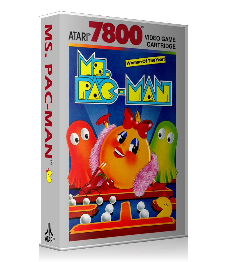 Atari 7800 MS Pac Man Game Cover To Fit A UGC Style Replacement Game Case