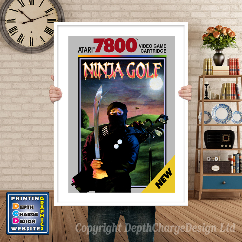 Ninja Golf - Atari 7800 Inspired Retro Gaming Poster A4 A3 A2 Or A1