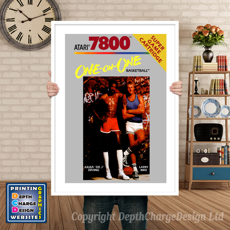 One On One Basketball - Atari 7800 Inspired Retro Gaming Poster A4 A3 A2 Or A1