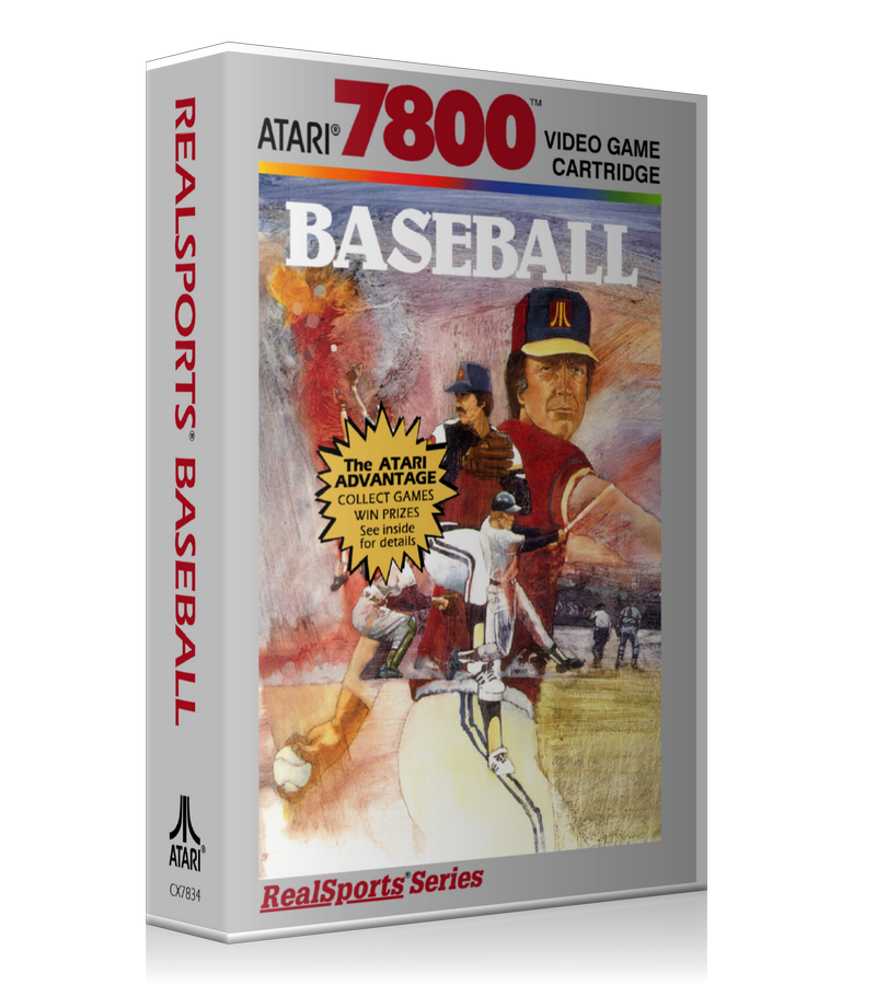 Atari 7800 Real Sports Baseball Game Cover To Fit A UGC Style Replacement Game Case