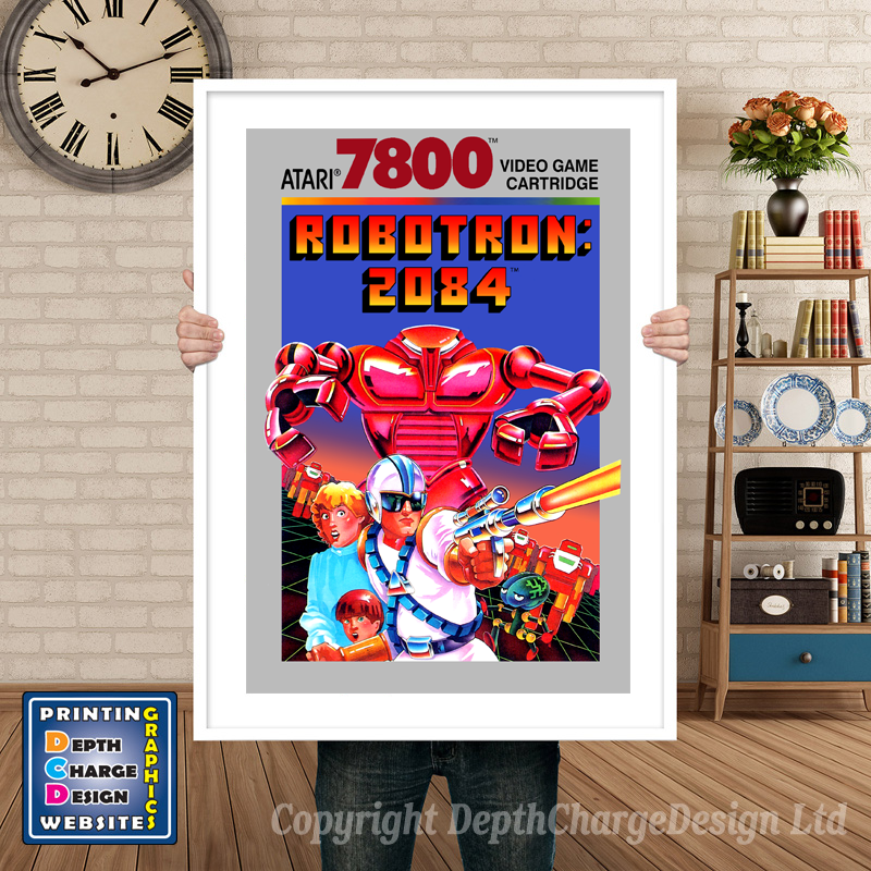 Robotron2084 - Atari 7800 Inspired Retro Gaming Poster A4 A3 A2 Or A1