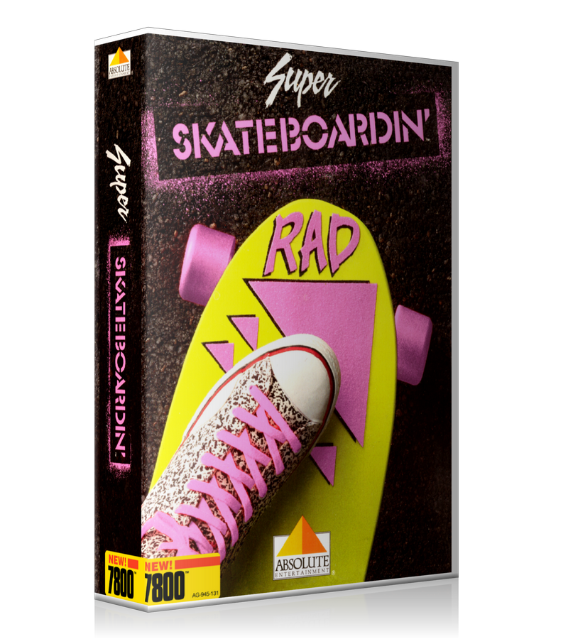 Atari 7800 Super Skate Boarding Game Cover To Fit A UGC Style Replacement Game Case