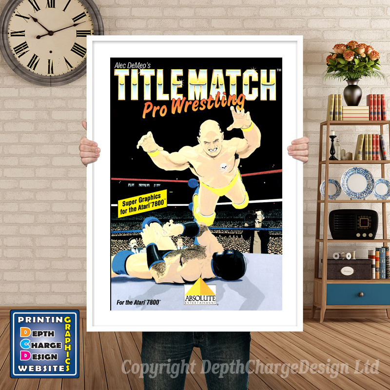 Title Match Pro Wrestling - Atari 7800 Inspired Retro Gaming Poster A4 A3 A2 Or A1
