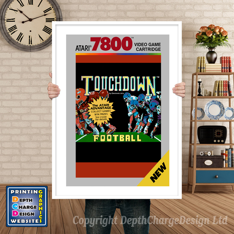 Touchdown Football - Atari 7800 Inspired Retro Gaming Poster A4 A3 A2 Or A1