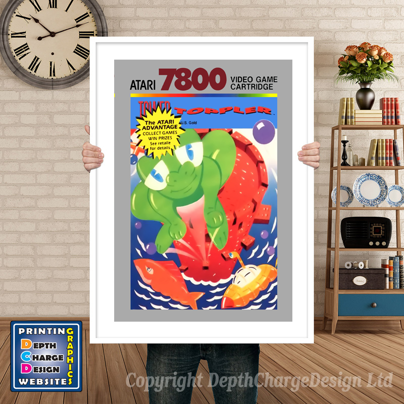 Tower Toppler - Atari 7800 Inspired Retro Gaming Poster A4 A3 A2 Or A1