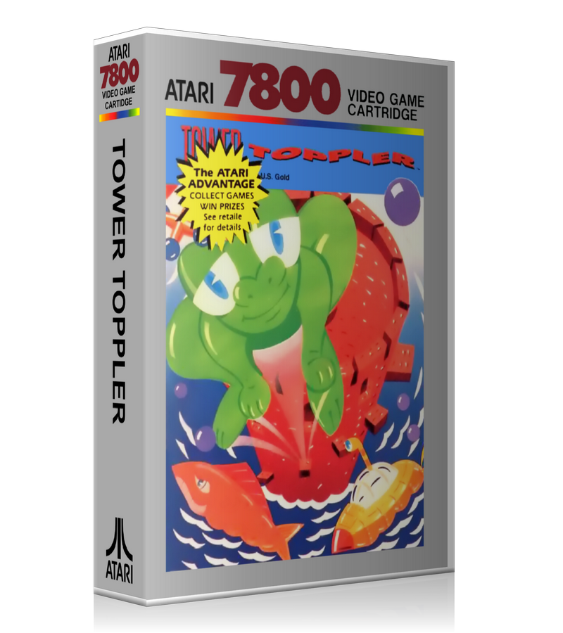Atari 7800 Tower Toppler Game Cover To Fit A UGC Style Replacement Game Case