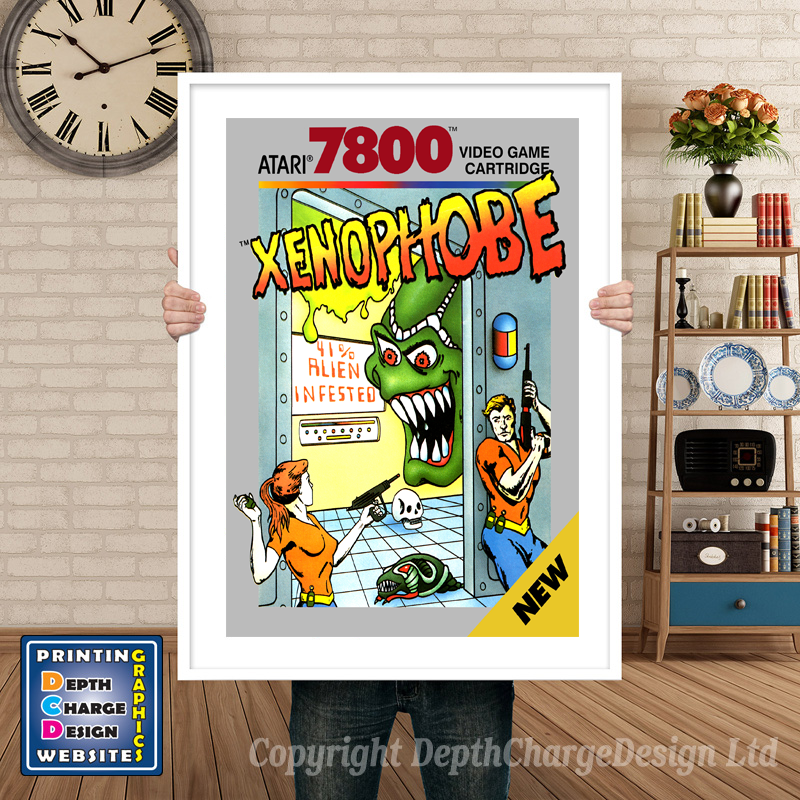Xenophobe - Atari 7800 Inspired Retro Gaming Poster A4 A3 A2 Or A1