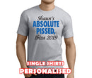 Absolute Pissed Blue Custom Stag T-Shirt - Any Name - Party Tee