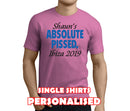 Absolute Pissed Blue Custom Stag T-Shirt - Any Name - Party Tee