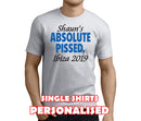 Absolute Pissed Blue Custom Stag T-Shirt - Any Name - Party Tee