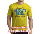 Absolute Pissed Blue Custom Stag T-Shirt - Any Name - Party Tee
